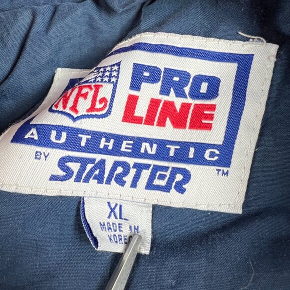 VTG 90s Starter Pro Line Chicago Bears Bomber Jacket Extra Large Blue Full Zip - Picture 8 of 16